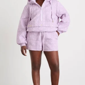 Cheap Aje ATHLETICA Quilted Logo Spray Shorts 623 Lavender/White