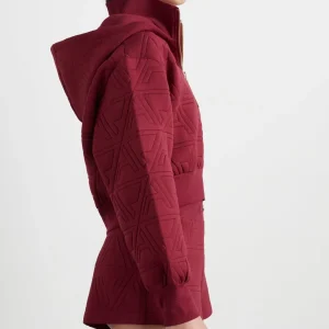 Online Aje ATHLETICA Quilted Scuba Hoodie 729 Burnt Burgundy