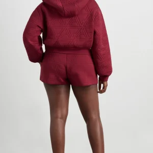 Online Aje ATHLETICA Quilted Scuba Hoodie 729 Burnt Burgundy