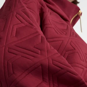 Online Aje ATHLETICA Quilted Scuba Hoodie 729 Burnt Burgundy
