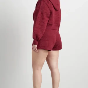 Online Aje ATHLETICA Quilted Scuba Hoodie 729 Burnt Burgundy
