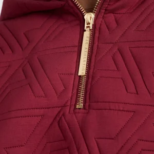 Online Aje ATHLETICA Quilted Scuba Hoodie 729 Burnt Burgundy