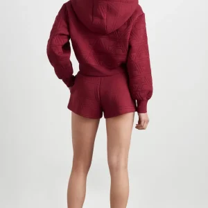 Online Aje ATHLETICA Quilted Scuba Hoodie 729 Burnt Burgundy