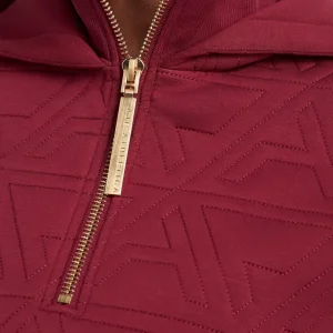 Online Aje ATHLETICA Quilted Scuba Hoodie 729 Burnt Burgundy