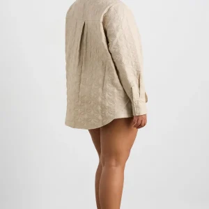 Clearance Aje ATHLETICA Quilted Shirt 406 Moonstone Grey