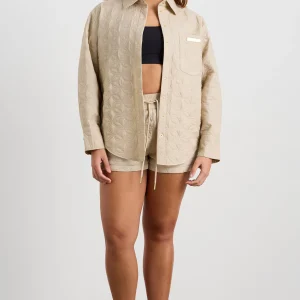 Clearance Aje ATHLETICA Quilted Shirt 406 Moonstone Grey