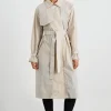 Best Aje ATHLETICA Quilted Storm Flap Trench 703 Moonstone Grey