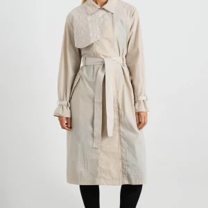 Best Aje ATHLETICA Quilted Storm Flap Trench 703 Moonstone Grey