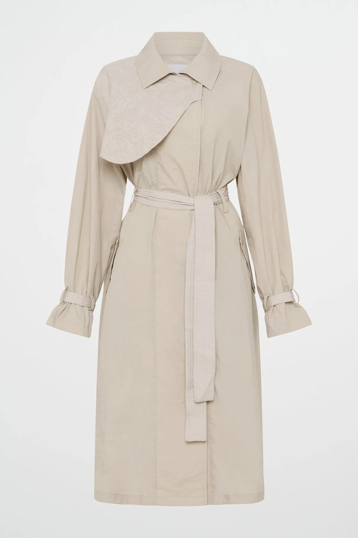 quilted_storm_flap_trench__1.webp Best Aje ATHLETICA Quilted Storm Flap Trench 703 Moonstone Grey