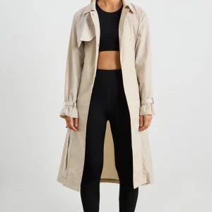 Best Aje ATHLETICA Quilted Storm Flap Trench 703 Moonstone Grey
