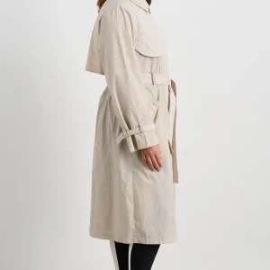 Best Aje ATHLETICA Quilted Storm Flap Trench 703 Moonstone Grey