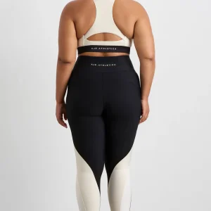 New Aje ATHLETICA Quilted Zip Front Bra 304 Moonstone Grey / Ecru / Black