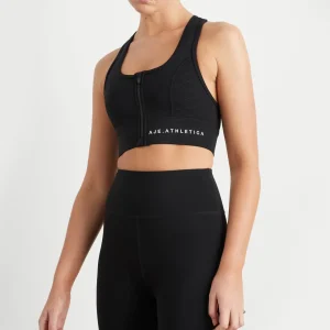 Store Aje ATHLETICA Quilted Zip Front Bra 329 Black/White