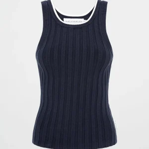Fashion Aje ATHLETICA Racer Split Knit Top 107 Galaxy Blue