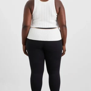 Discount Aje ATHLETICA Racer Split Knit Top 107 White/Natural Tan