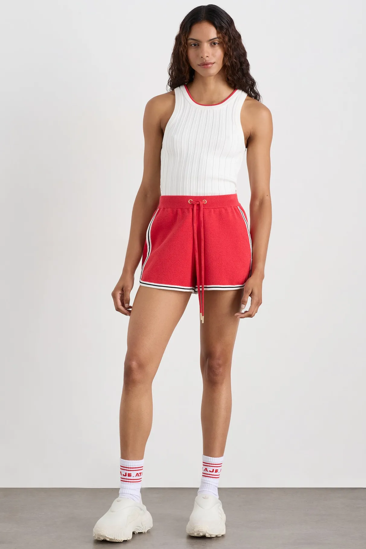 racer_split_knit_top__2-3.webp New Aje ATHLETICA Racer Split Knit Top 107 White / Passionate Red
