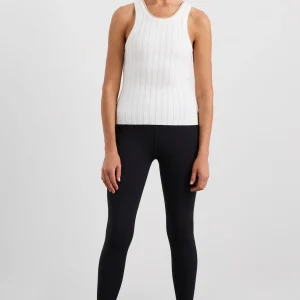 Discount Aje ATHLETICA Racer Split Knit Top 107 White/Natural Tan