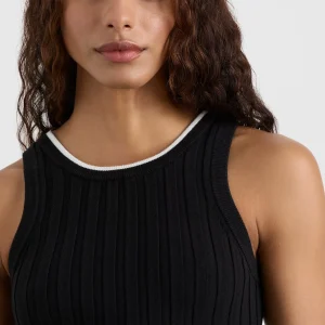Fashion Aje ATHLETICA Racer Split Knit Top 107 Black / White