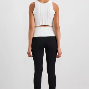 Discount Aje ATHLETICA Racer Split Knit Top 107 White/Natural Tan