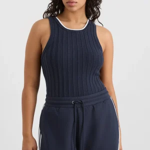 Fashion Aje ATHLETICA Racer Split Knit Top 107 Galaxy Blue