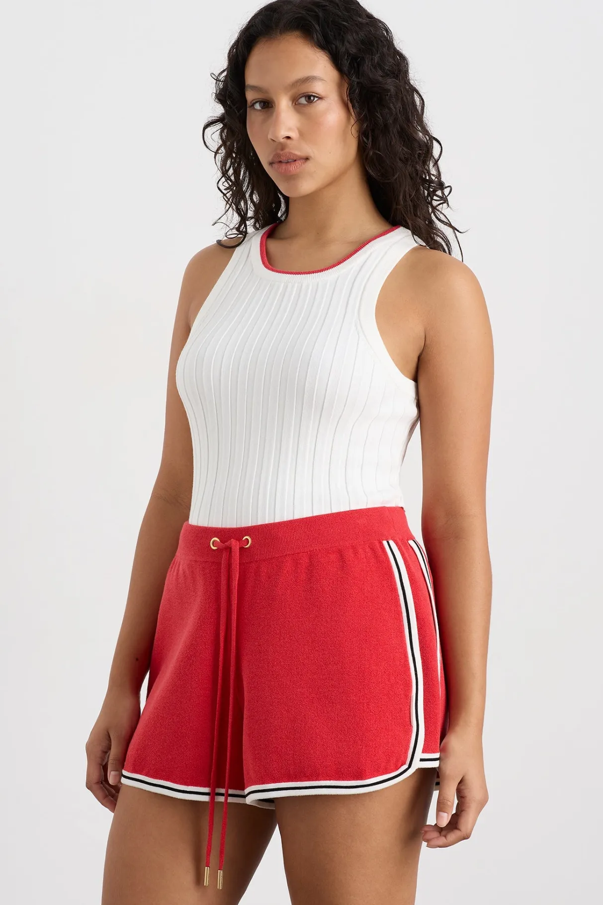 racer_split_knit_top__5-3.webp New Aje ATHLETICA Racer Split Knit Top 107 White / Passionate Red