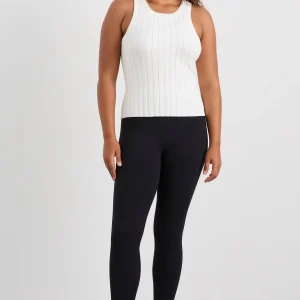 Discount Aje ATHLETICA Racer Split Knit Top 107 White/Natural Tan