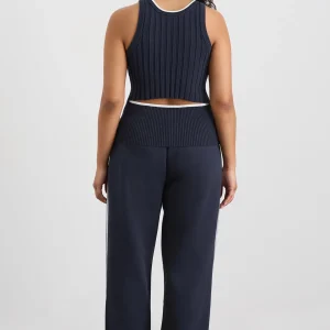 Fashion Aje ATHLETICA Racer Split Knit Top 107 Galaxy Blue