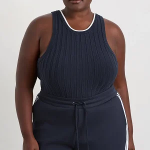Fashion Aje ATHLETICA Racer Split Knit Top 107 Galaxy Blue