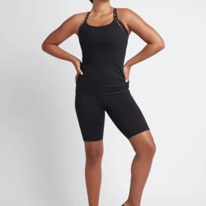 Best Aje ATHLETICA Racerback Singlet 113 Black/Tangerine Orange