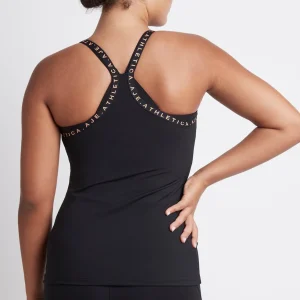 Best Aje ATHLETICA Racerback Singlet 113 Black/Tangerine Orange