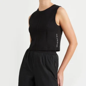 Clearance Aje ATHLETICA Raw Edge Seams Tank 138 Black/White