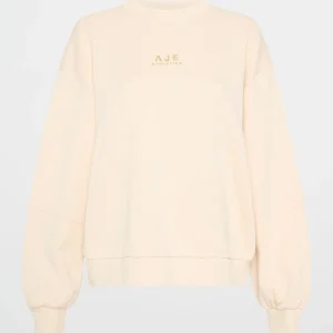 Fashion Aje ATHLETICA Relaxed Logo Crew Jumper 417 Rice White