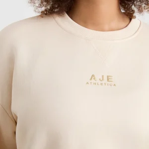 Fashion Aje ATHLETICA Relaxed Logo Crew Jumper 417 Rice White