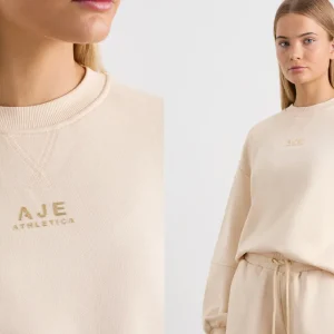 Fashion Aje ATHLETICA Relaxed Logo Crew Jumper 417 Rice White