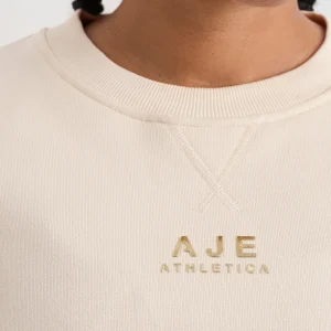 Fashion Aje ATHLETICA Relaxed Logo Crew Jumper 417 Rice White