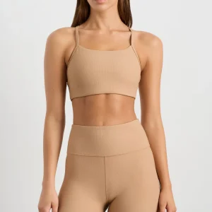 Best Sale Aje ATHLETICA Ribbed Active Sports Bra 149 Natural Tan