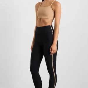 Best Sale Aje ATHLETICA Ribbed Logo Ankle Length Legging 203 Black/Natural Tan
