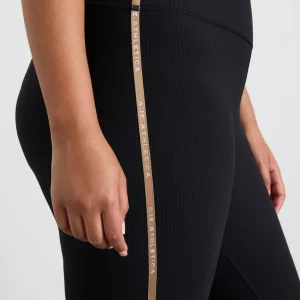 Best Sale Aje ATHLETICA Ribbed Logo Ankle Length Legging 203 Black/Natural Tan