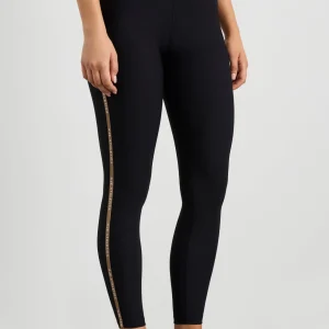 Best Sale Aje ATHLETICA Ribbed Logo Ankle Length Legging 203 Black/Natural Tan