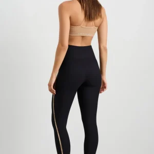 Best Sale Aje ATHLETICA Ribbed Logo Ankle Length Legging 203 Black/Natural Tan