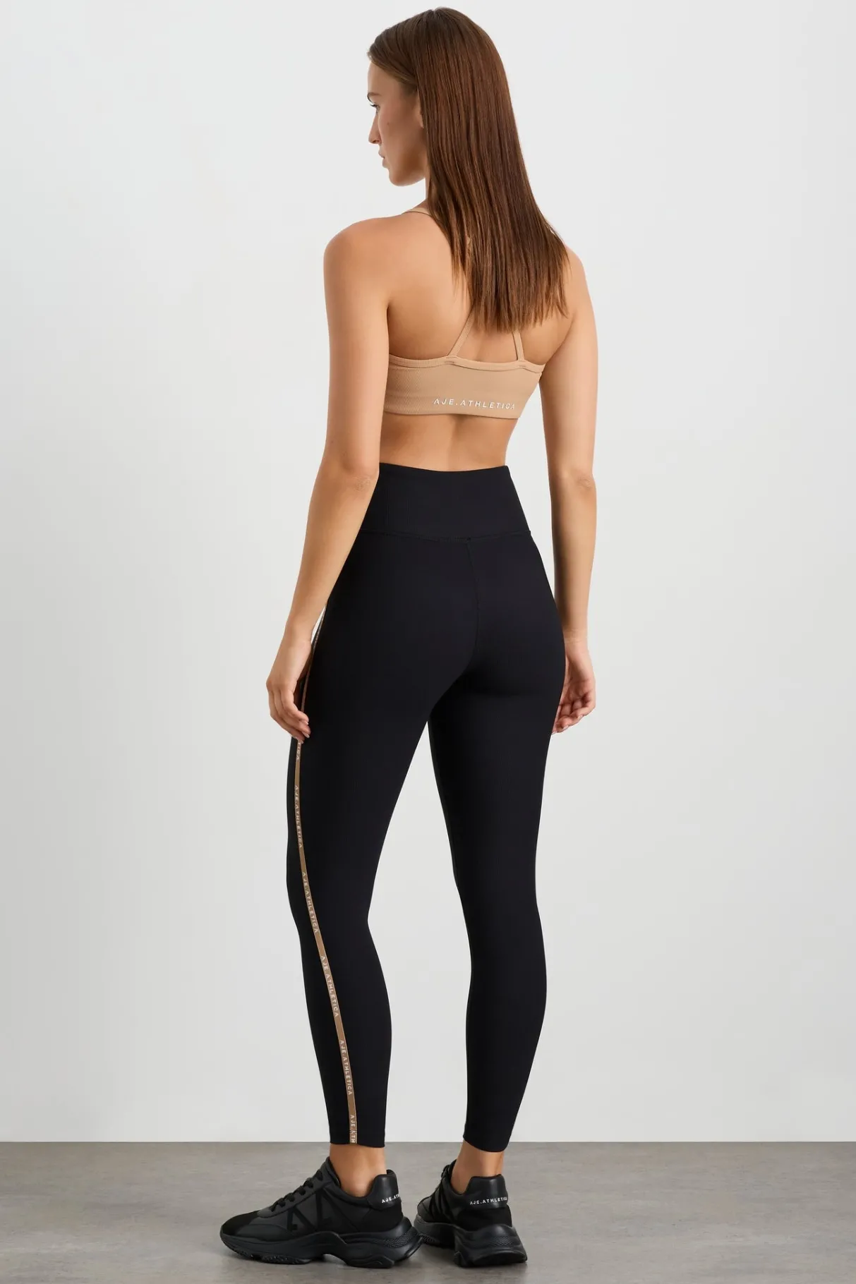 ribbed_logo_ankle_length_legging__4.webp Best Sale Aje ATHLETICA Ribbed Logo Ankle Length Legging 203 Black/Natural Tan
