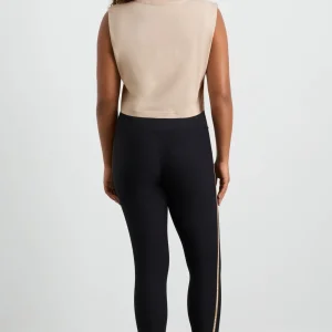Best Sale Aje ATHLETICA Ribbed Logo Ankle Length Legging 203 Black/Natural Tan