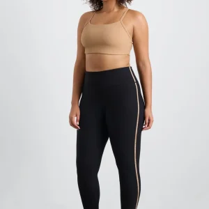 Best Sale Aje ATHLETICA Ribbed Logo Ankle Length Legging 203 Black/Natural Tan