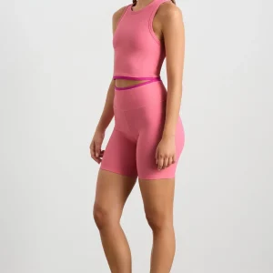 Sale Aje ATHLETICA Ribbed Mid Length Bike Short 601 Deep Blush