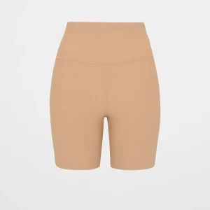 Best Sale Aje ATHLETICA Ribbed Mid Length Bike Short 601 Natural Tan