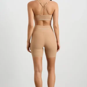 Best Sale Aje ATHLETICA Ribbed Mid Length Bike Short 601 Natural Tan