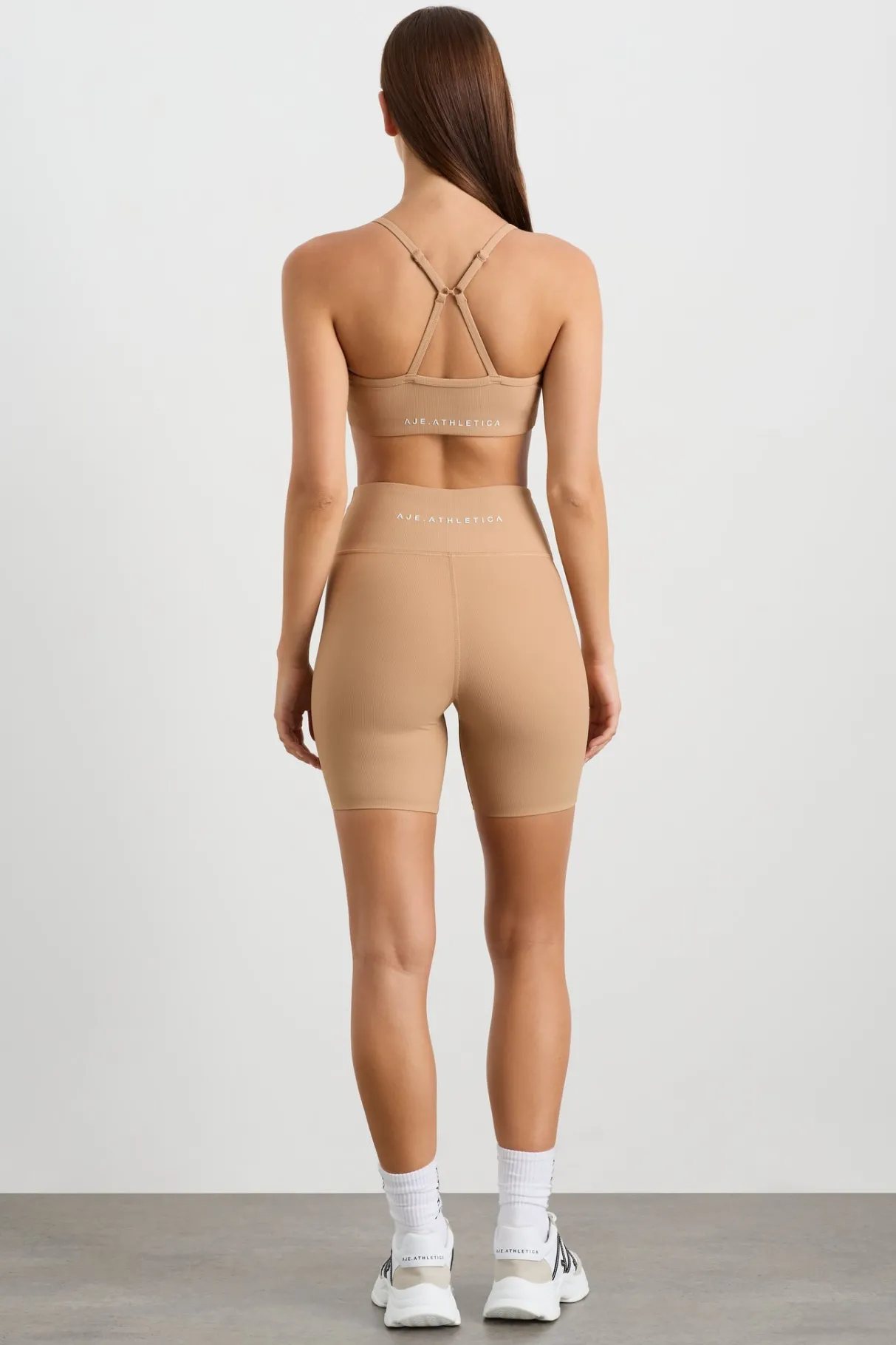 ribbed_mid_length_bike_short__4-1.webp Best Sale Aje ATHLETICA Ribbed Mid Length Bike Short 601 Natural Tan