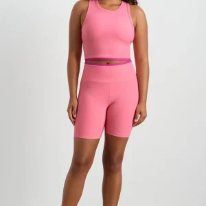 Sale Aje ATHLETICA Ribbed Mid Length Bike Short 601 Deep Blush