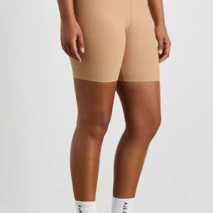 Best Sale Aje ATHLETICA Ribbed Mid Length Bike Short 601 Natural Tan