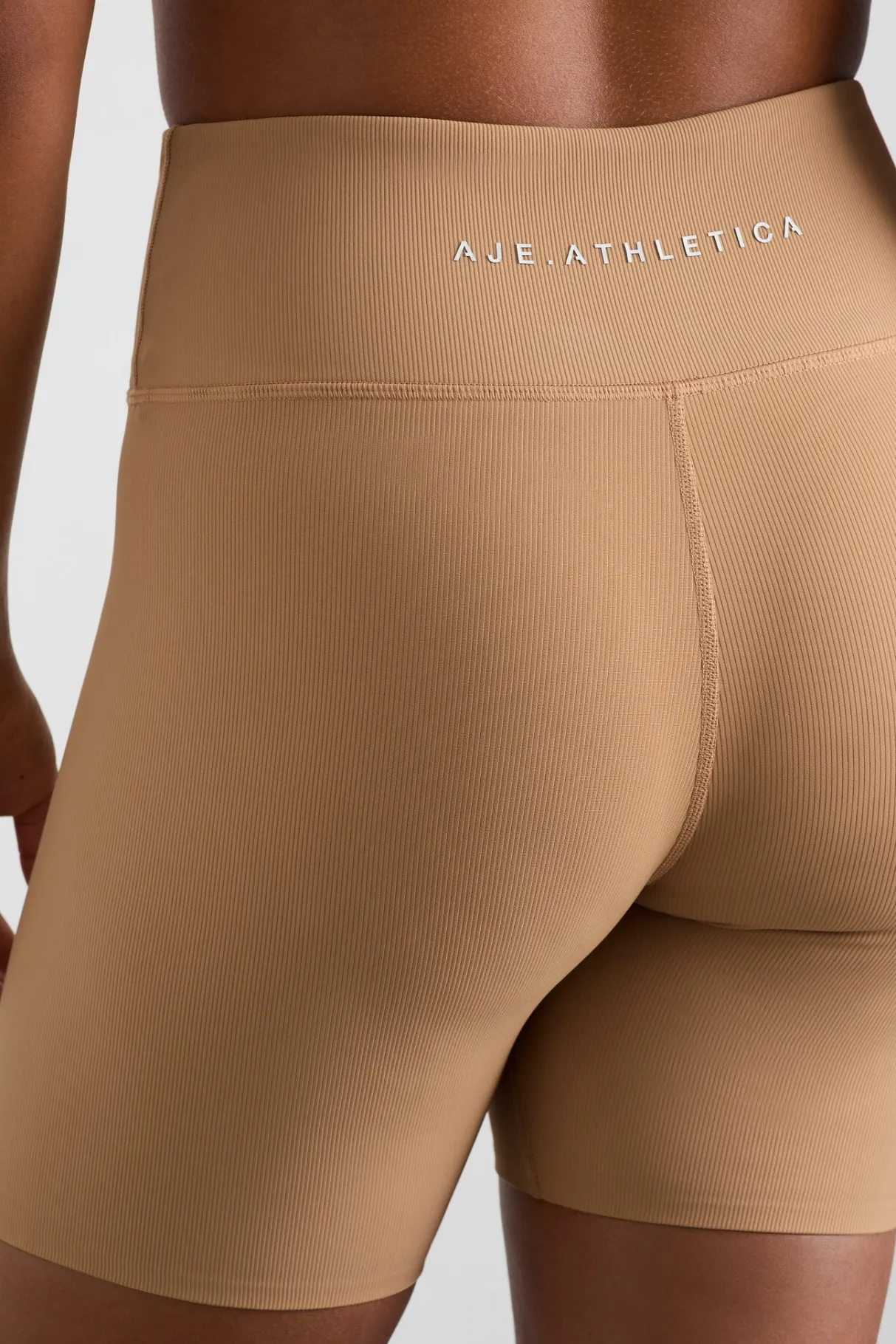ribbed_mid_length_bike_short__7-1.webp Best Sale Aje ATHLETICA Ribbed Mid Length Bike Short 601 Natural Tan